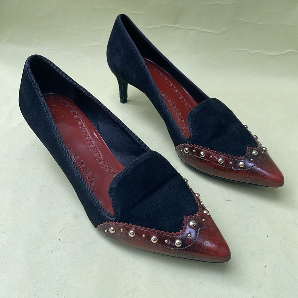 Vintage brown/black Tory Burch leather heels - Picture 8 of 16